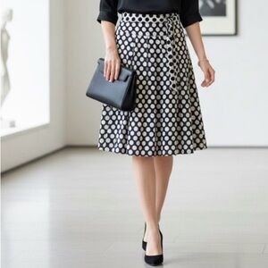 Alfani Black and White A-Line Skirt 100% Cotton